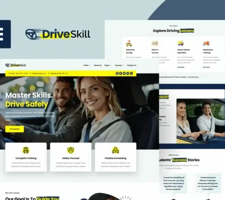 DriveSkill – Driving School Elementor Template Kit