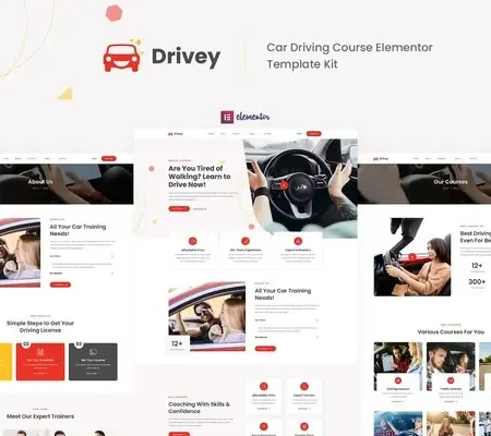 Drivey – Car Driving Course Elementor Template Kit
