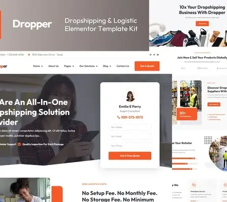 Dropper – Dropshipping & Logistic Elementor Template Kit