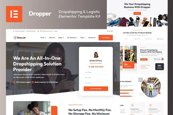 dropper-dropshipping-logistic-elementor-template-kit-1 dropper dropshipping logistic elementor template kit 1