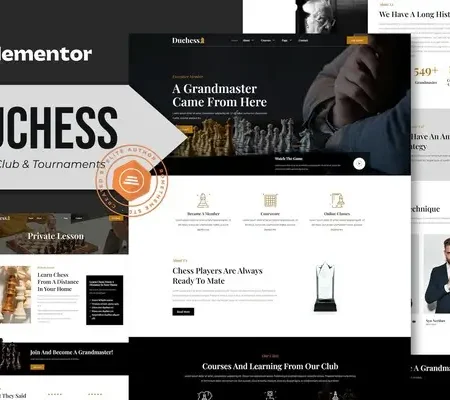 Duchess – Chess Club & Tournament Elementor Template