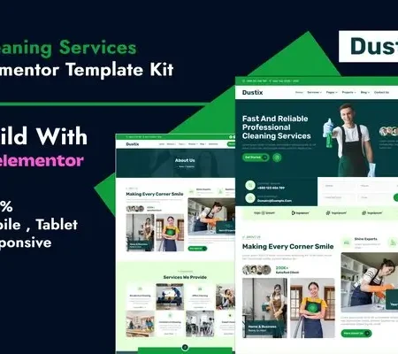 Dustix – Cleaning Services Elementor Template Kit