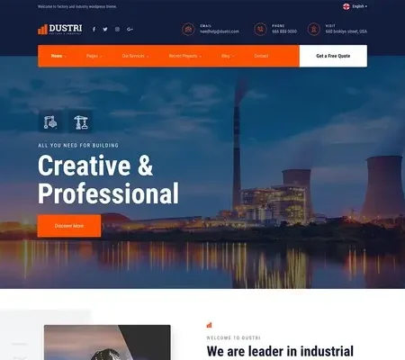 Dustri – Factory & Industrial Elementor Template Kit