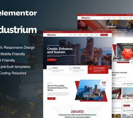Dustrium – Industrial & Manufacturing Elementor Pro Template Kit