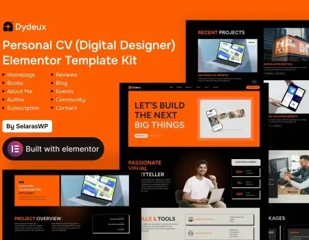 Dydeux – Personal CV Elementor Pro Template Kit