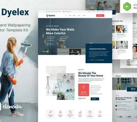 Dyelex – Painting & Wallpapering Service Elementor Template Kit