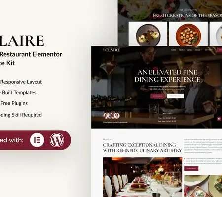 Eclaire – Luxury Restaurant Elementor Template Kit