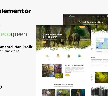 Ecogreen – Environmental Non Profit Elementor Template Kit