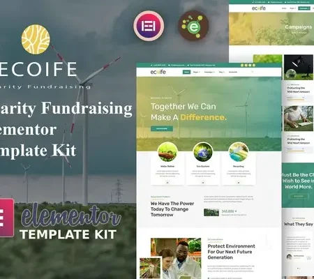 Ecoife – Charity Fundraising Elementor Template Kit