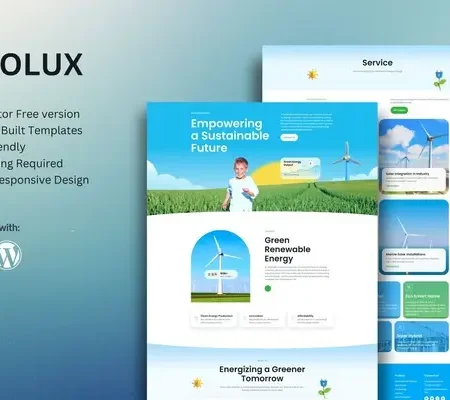 Ecolux – Green Renewable Energy Elementor Template Kit