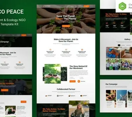 EcoPeace – Environment & Ecology NGO Elementor Template Kit