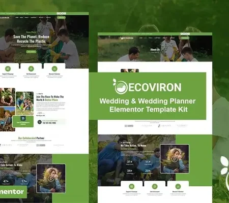 Ecoviron – Ecology & Enviroment Charity Elementor Pro Template Kit