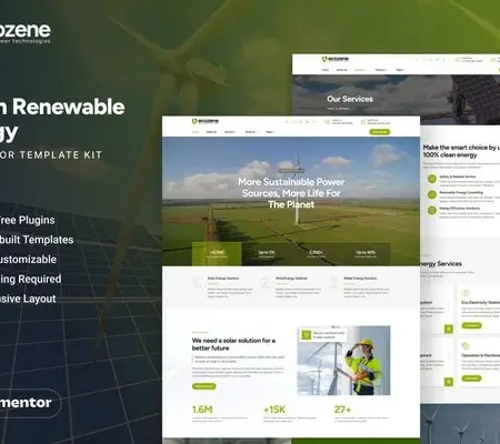 Ecozene – Green Renewable Energy Elementor Template Kit