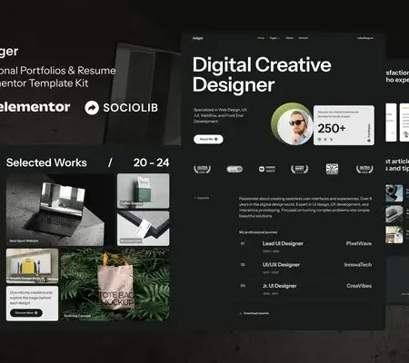 Edger – Personal Portfolios & Resume Elementor Template Kit