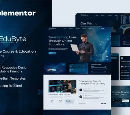 EduByte – IT Online Course & Education Elementor Template Kit