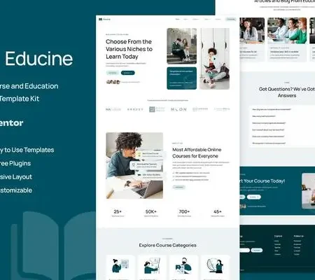 Educine – Online Course & Education Elementor Template Kit