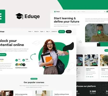 Eduqe – Online Courses Elementor Pro Template Kit