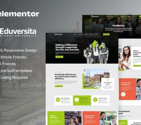 Eduversita – University & College Elementor Template Kit