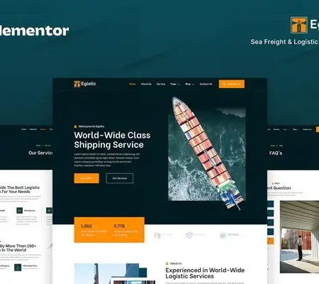 Egistic – Sea Freight & Logistic Company Elementor Template Kit