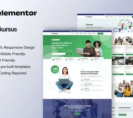 eKursus – Online Course & Education Elementor Template Kit