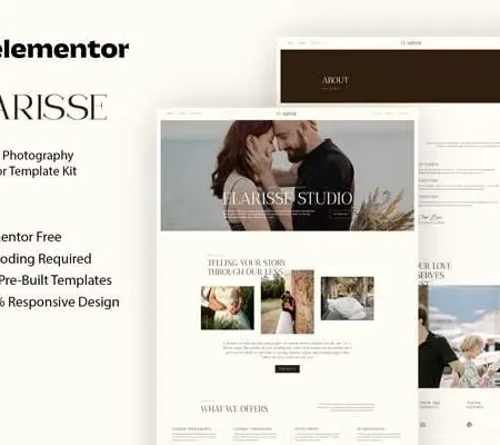 Elarisse – Wedding Photography Elementor Template Kit