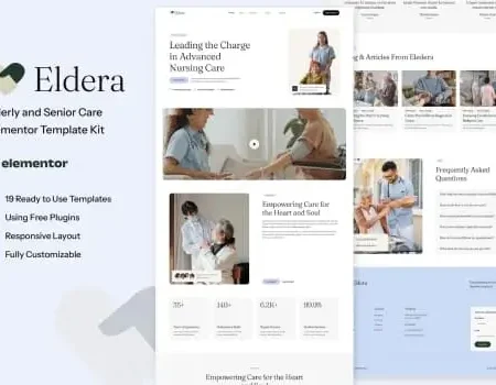 Eldera – Elderly & Senior Care Elementor Template Kit