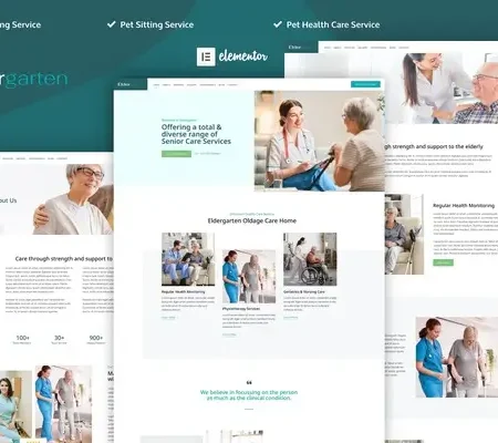 Eldergarten – Elder Care & Senior Home Elementor Pro Template Kit