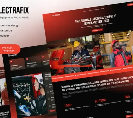 ElectraFix – Electrical Equipment Repair Elementor Template Kit