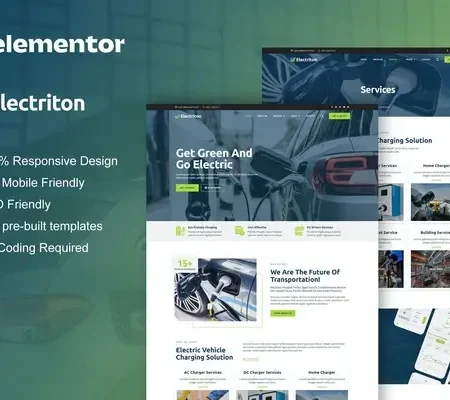 Electriton – Electric Vehicle & Charging Station Elementor Pro Template Kit
