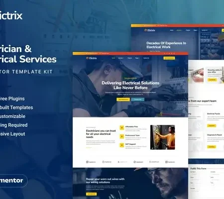 Elictrix – Electrician & Electrical Services Elementor Template Kit