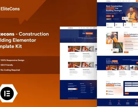 Elitecons – Construction Building Elementor Pro Template Kit