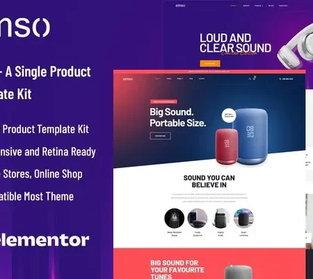 Emso – A Single Product Elementor Template Kit