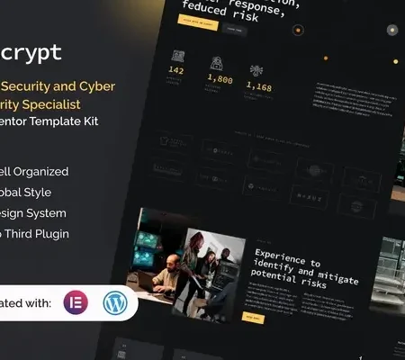 Encrypt – Cyber Security Specialist Elementor Pro Template Kit