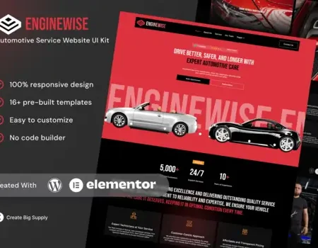 EngineWise – Automotive Service Elementor Template Kit