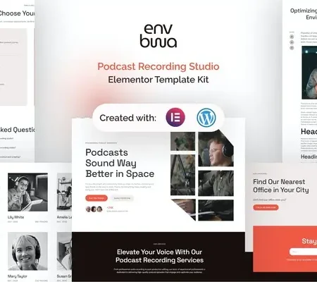 Envbwa – Podcast Recording Studio Elementor Pro Template Kit