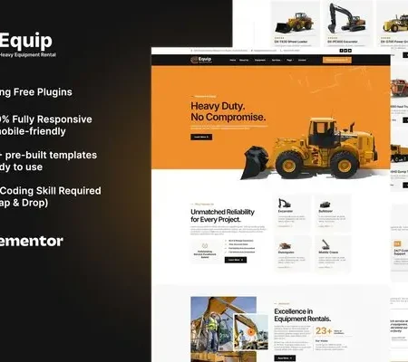 Equip – Heavy Equipment Rental Elementor Template Kit