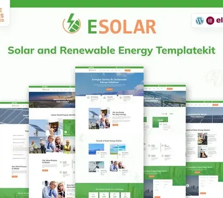 ESolar – Wind & Solar Power Services Elementor Template Kit