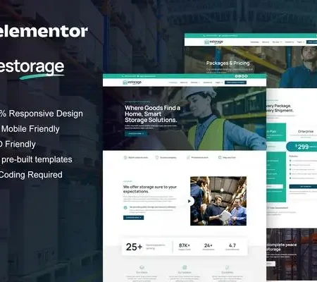 Estorage – Storage Service Company Elementor Pro Template Kit
