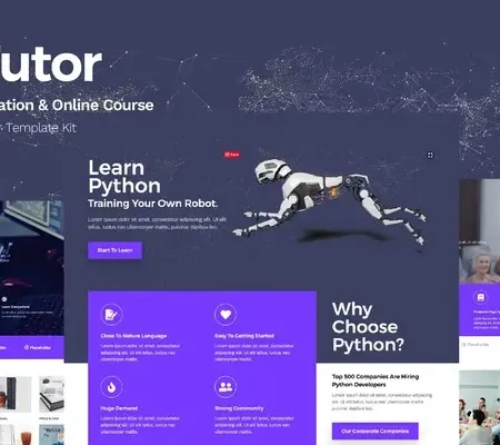eTutor – Education & Online Course Elementor Pro Template Kit