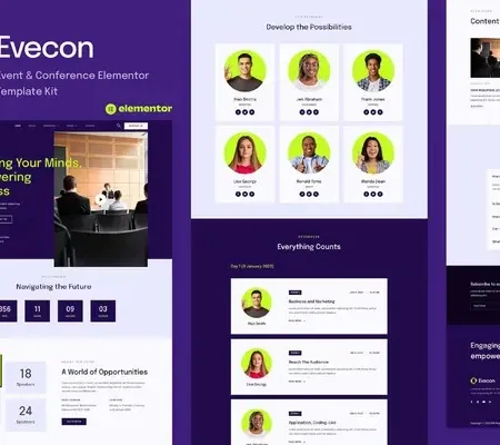 Evecon – Event & Conference Elementor Template Kit