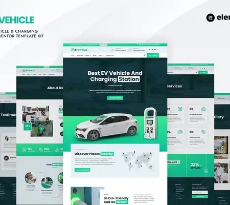 EVehicle – Electric Vehicle & Charging Station Elementor Template Kit
