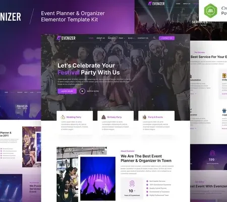 Evenizer – Event Planner & Organizer Elementor Template Kit