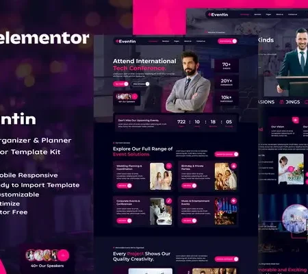 Eventin – Event Organizer & Planner Elementor Template Kit