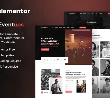 Eventups – Event & Conference Elementor Template Kit