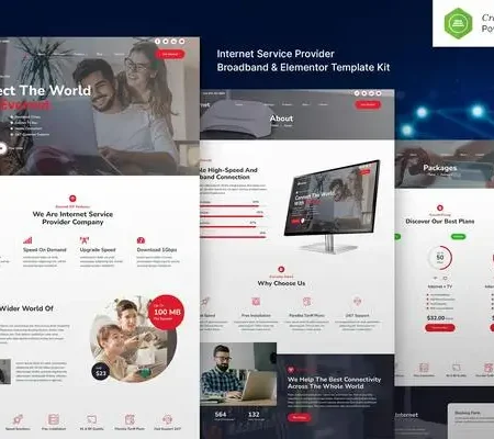 Evernet – Broadband & Internet Service Provider Elementor Template Kit