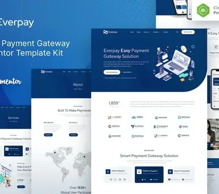 Everpay – Online Payment Gateway & Fintech Elementor Template Kit