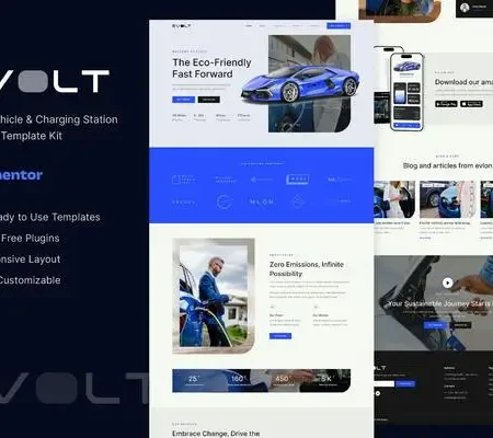Evolt – Electric Vehicle & Charging Station Elementor Template Kit