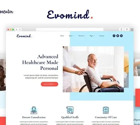 Evomind – Home Healthcare Services Elementor Template Kit