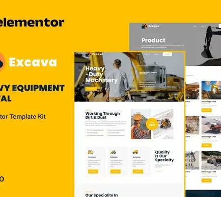 Excava – Heavy Equipment Rental Elementor Template Kit