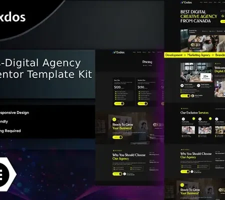 Exdos – Digital Agency Elementor Template Kit